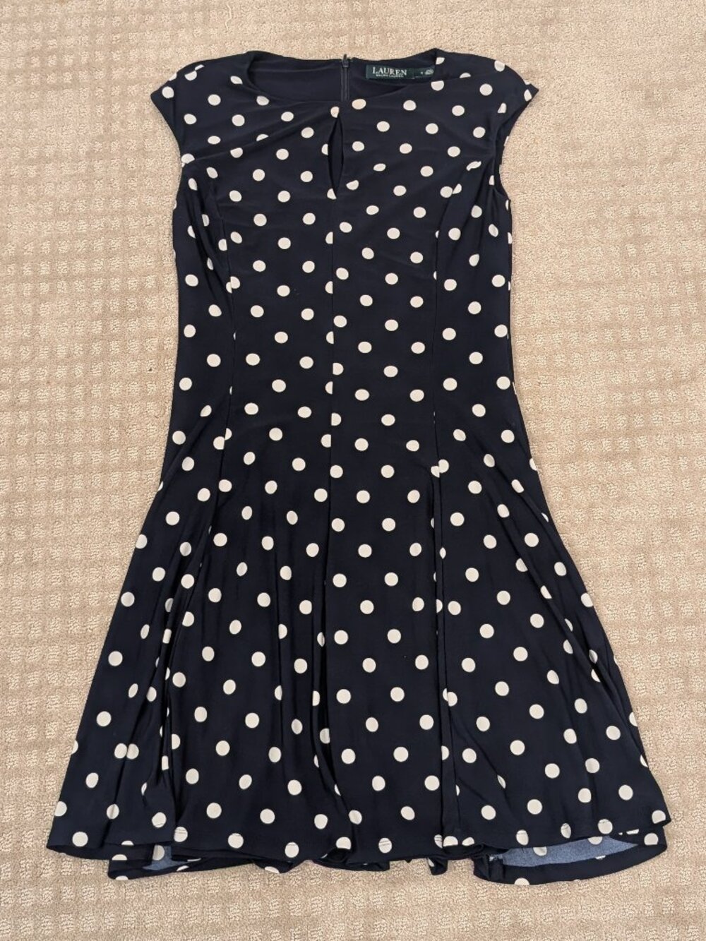 Ralph Lauren Polka-Dot Jersey Dress - Women's sz S
